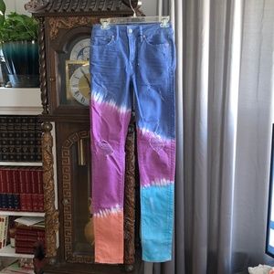 New American Eagle, Young Money Tie Dye Stretch Denim Jeans
